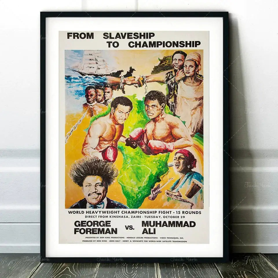 Vintage muhammad ali boxing photo print – living room wall art