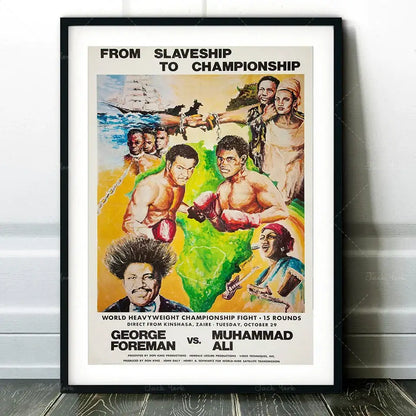 Vintage muhammad ali boxing photo print – living room wall art