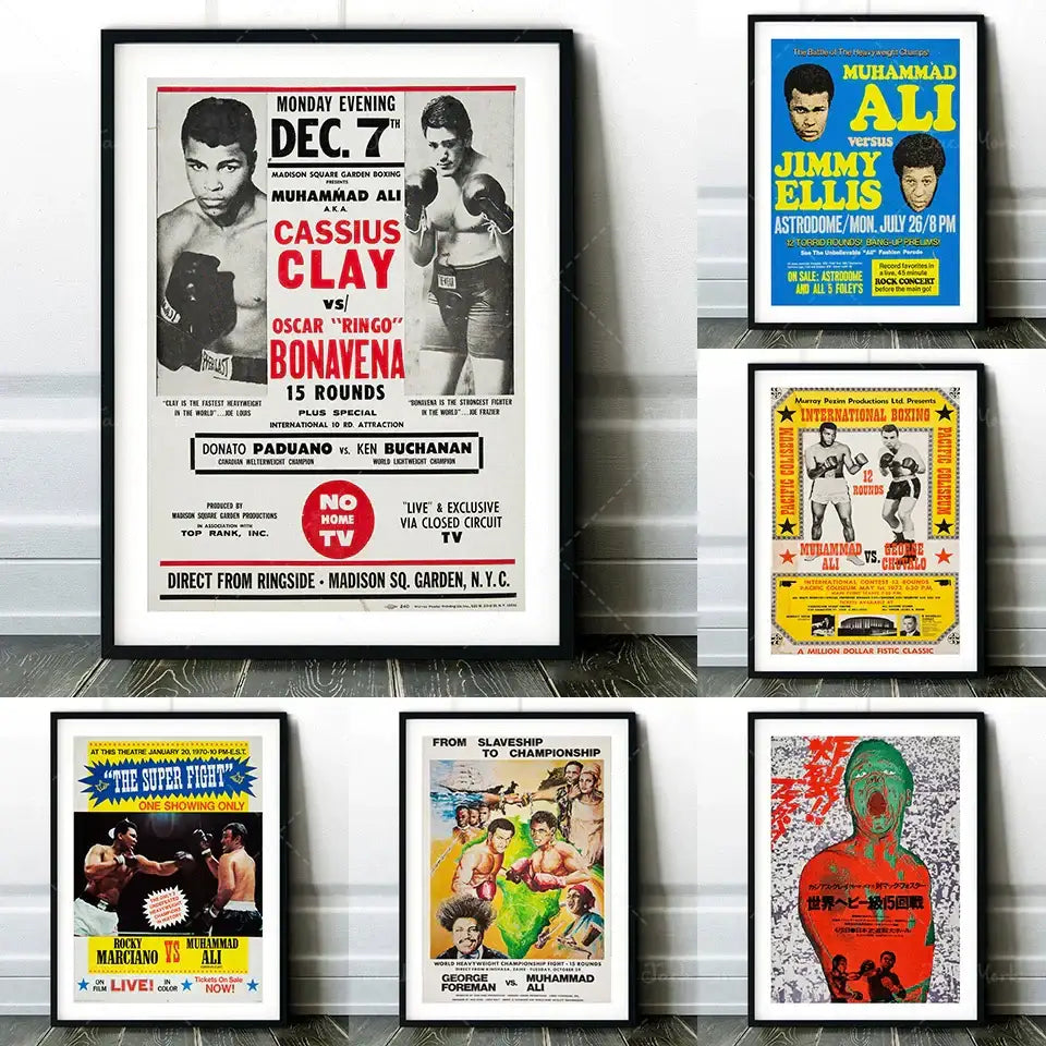 Vintage muhammad ali boxing photo print – living room wall art