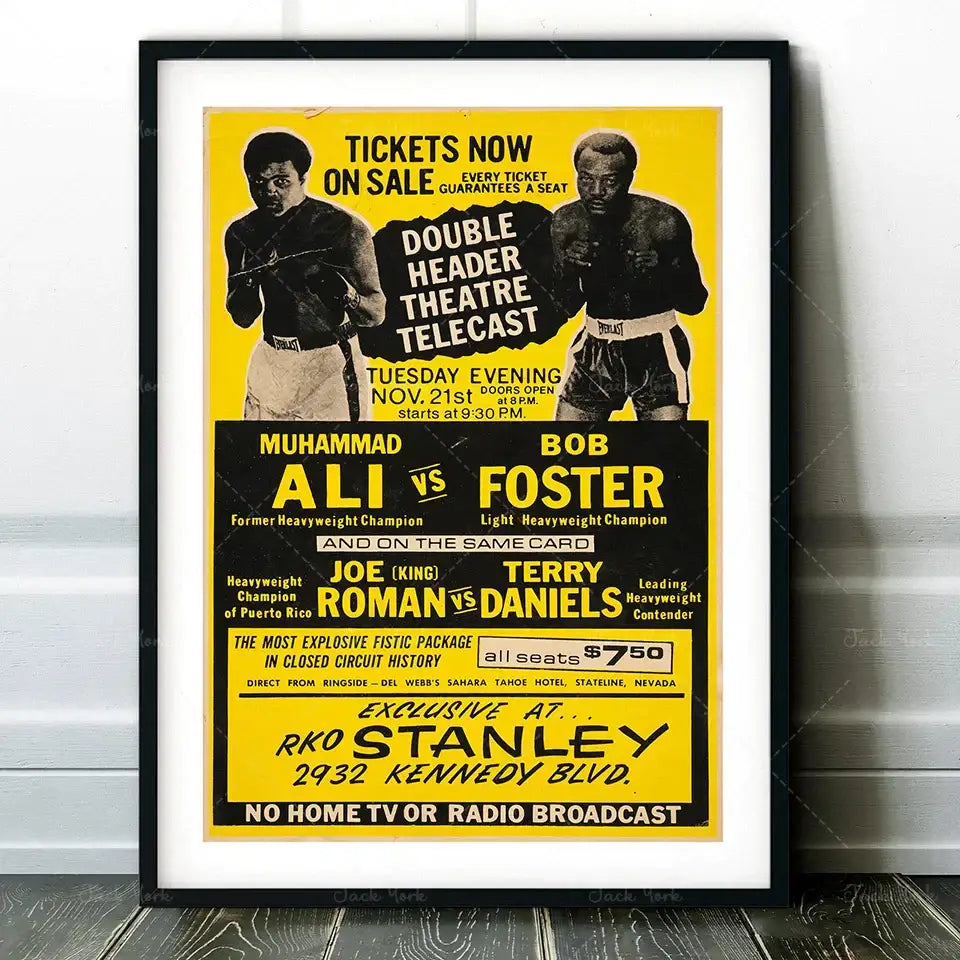 Vintage muhammad ali boxing photo print – living room wall art