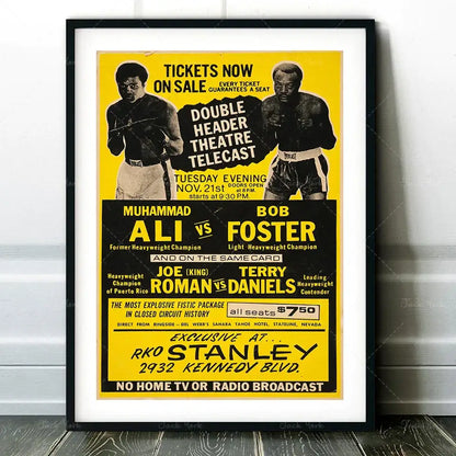Vintage muhammad ali boxing photo print – living room wall art
