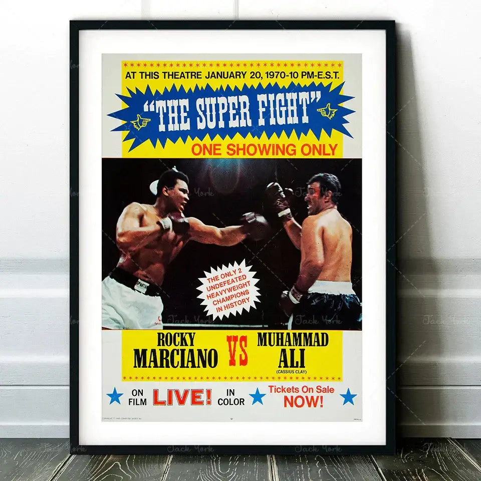 Vintage muhammad ali boxing photo print – living room wall art