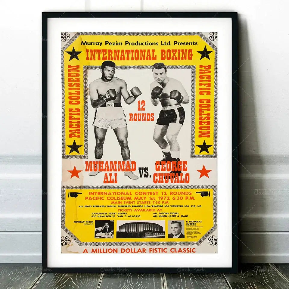 Vintage muhammad ali boxing photo print – living room wall art