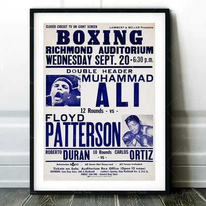 Vintage muhammad ali boxing photo print – living room wall art