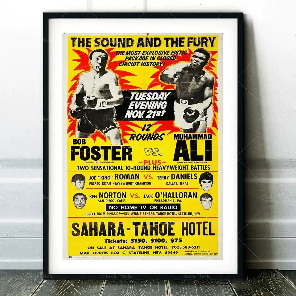 Vintage muhammad ali boxing photo print – living room wall art