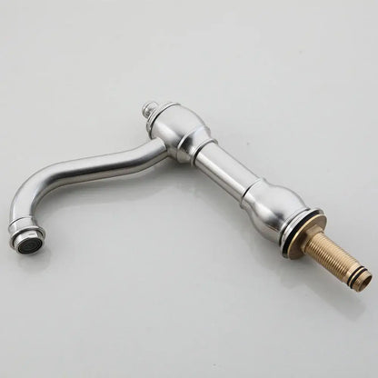 Vintage nickel dual handle swivel faucet bathroom sink tap