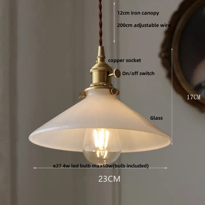 Vintage olive green glass led pendant lights kitchen brass hardware