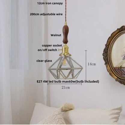 Vintage pale blue enamel pendant light with ceramic knob switch living room