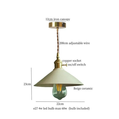 Vintage pale green glass pendant light dining room brass fixture