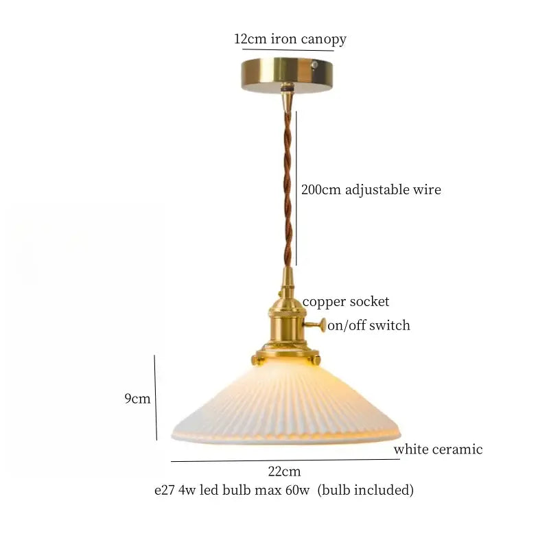 Vintage pale green glass pendant light dining room brass fixture