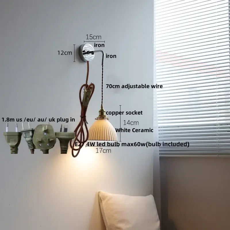 Vintage ribbed glass and brass wall sconce bathroom mirror light