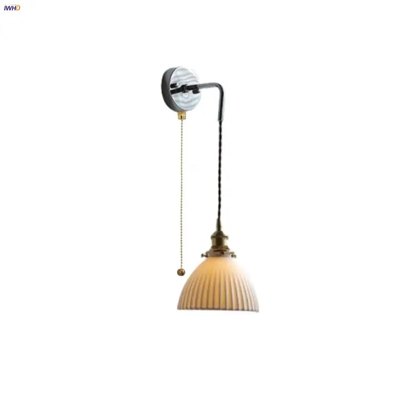 Vintage ribbed glass and brass wall sconce bathroom mirror light