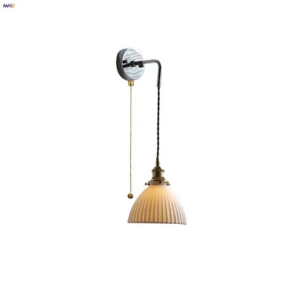 Vintage ribbed glass and brass wall sconce bathroom mirror light