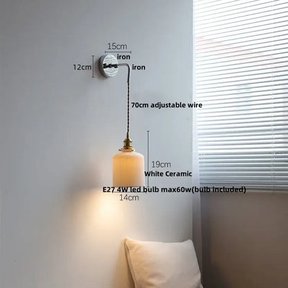 Vintage ribbed glass and brass wall sconce bathroom mirror light