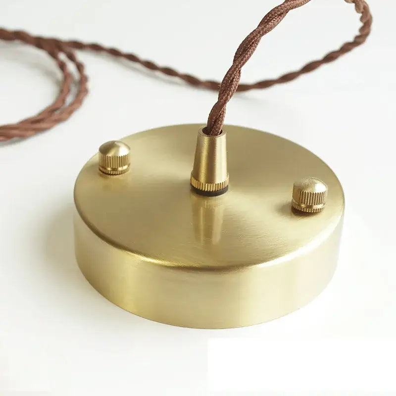 Vintage ribbed glass copper pendant light for kitchen dining room