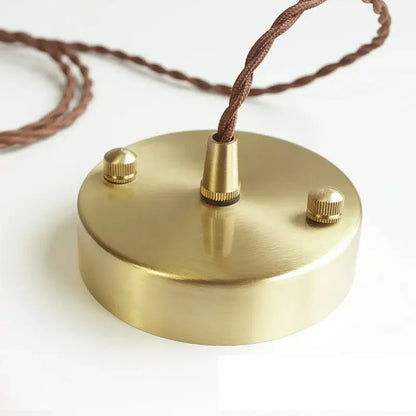 Vintage ribbed glass copper pendant light for kitchen dining room