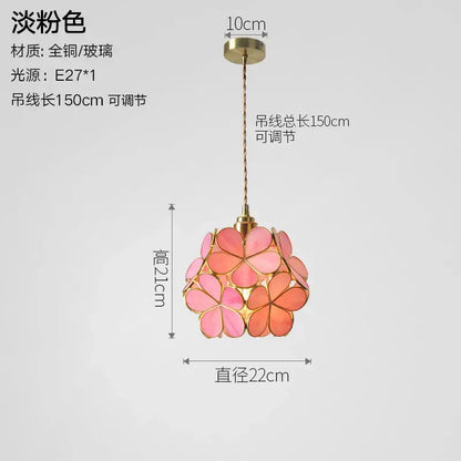 Vintage ribbed glass copper pendant light for kitchen dining room