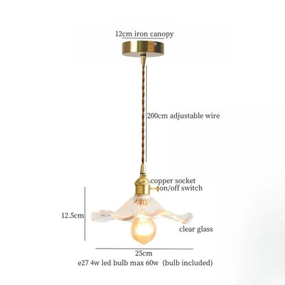 Vintage scalloped cream glass led pendant light for kitchen dining room