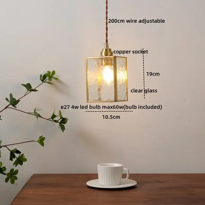 Vintage silver flower glass copper led hanging light bedroom