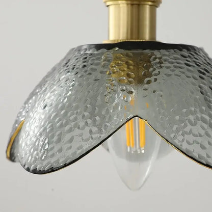 Vintage silver flower glass copper led hanging light bedroom