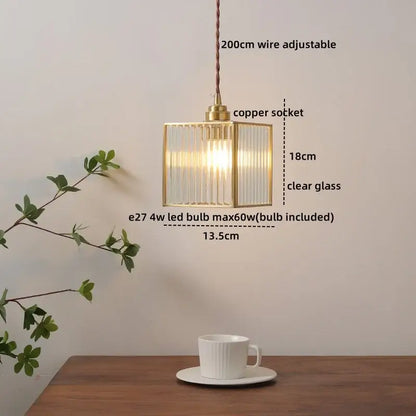 Vintage silver flower glass copper led hanging light bedroom
