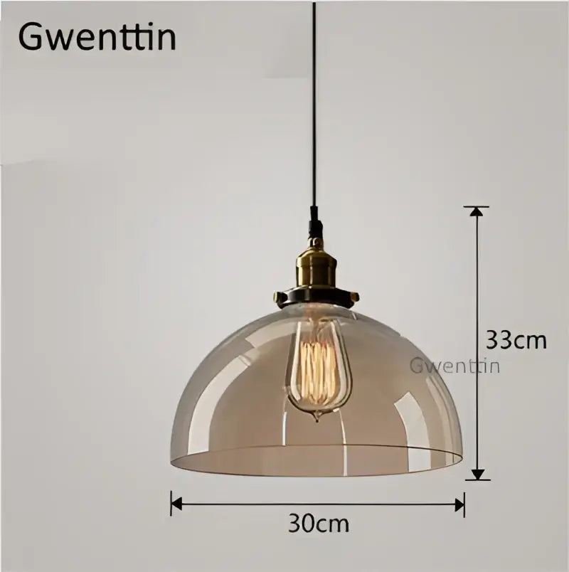 Vintage smoked glass and brass industrial pendant light set kitchen