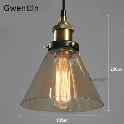 Vintage smoked glass and brass industrial pendant light set kitchen