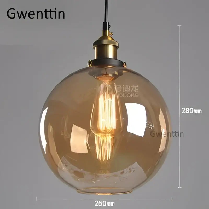 Vintage smoked glass and brass industrial pendant light set kitchen
