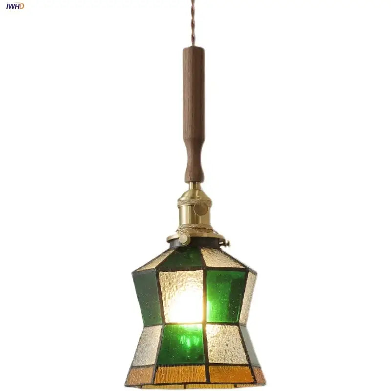 Vintage stained glass colorful glass led pendant lights dining room