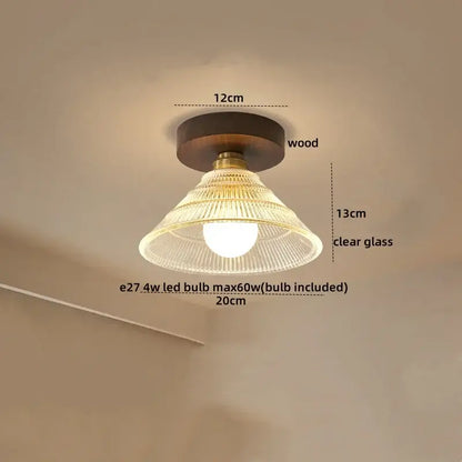 Vintage stained glass copper led ceiling lamp for dining room