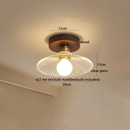 Vintage stained glass copper led ceiling lamp for dining room