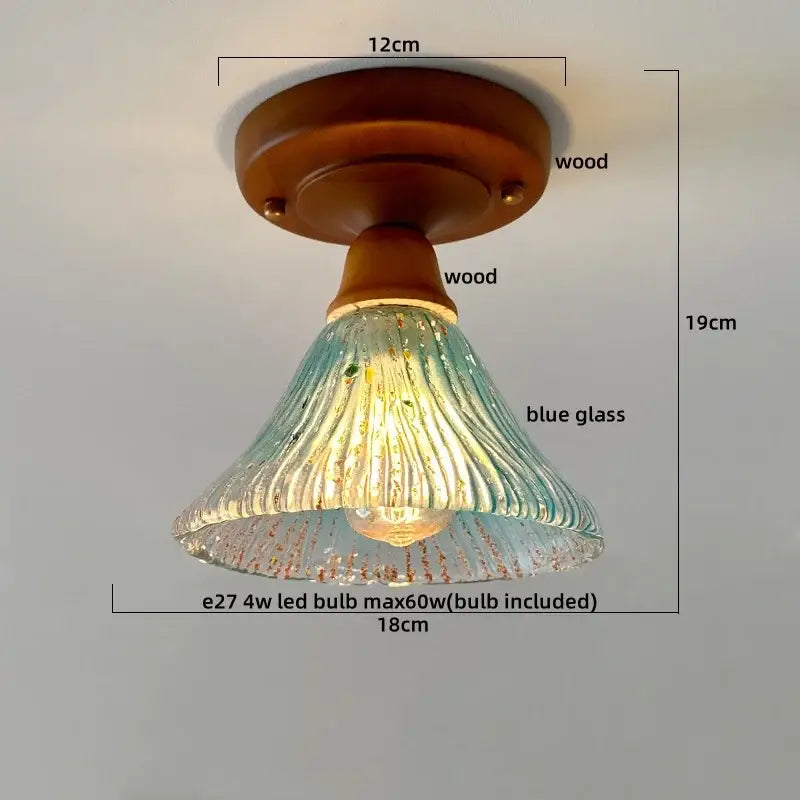 Vintage stained glass copper led ceiling lamp for dining room