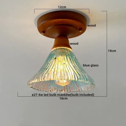 Vintage stained glass copper led ceiling lamp for dining room