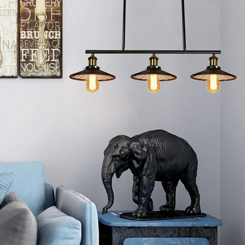 Vintage style conic black elephant sculpture dining room decor