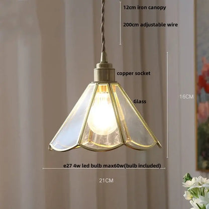 Vintage teal blue glass led pendant light kitchen brass hanging lamp
