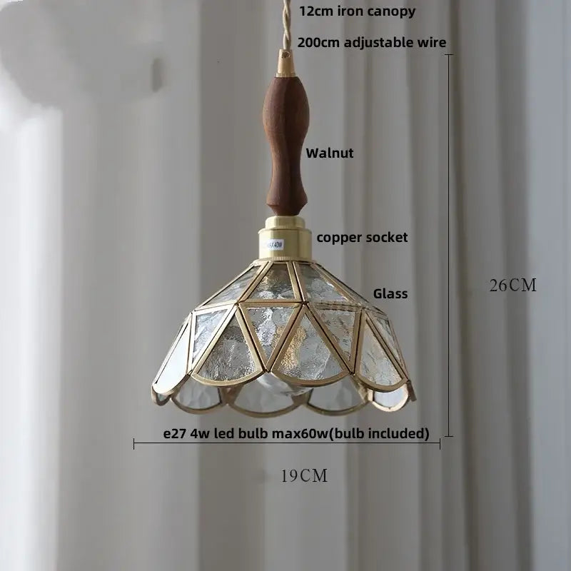 Vintage teal blue glass led pendant light kitchen hanging lamp