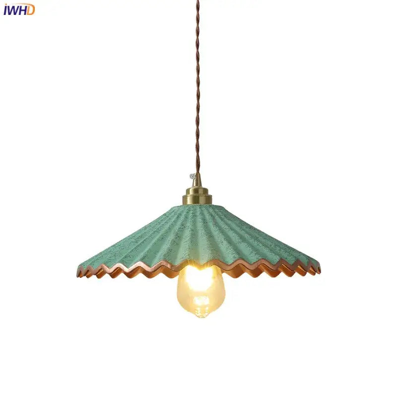 Vintage teal ceramic led pendant light kitchen lamp