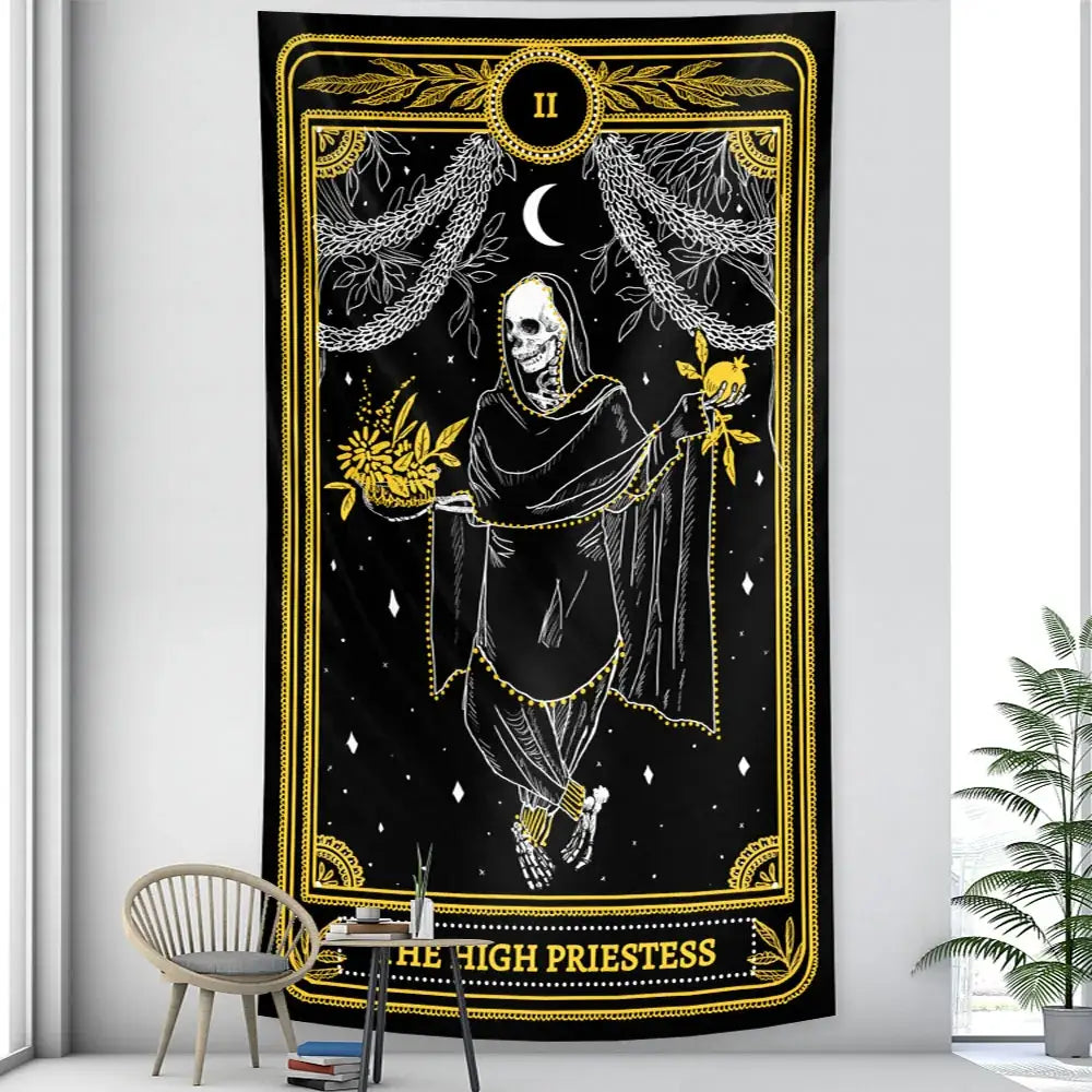 Vintage wheel of fortune tarot witchcraft tapestry bedroom wall decor