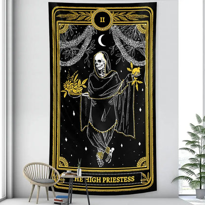 Vintage wheel of fortune tarot witchcraft tapestry bedroom wall decor