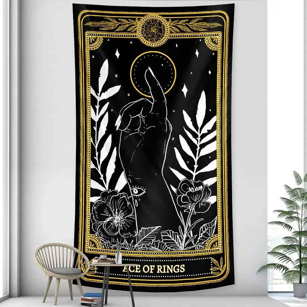Vintage wheel of fortune tarot witchcraft tapestry bedroom wall decor