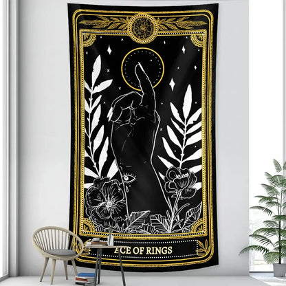 Vintage wheel of fortune tarot witchcraft tapestry bedroom wall decor