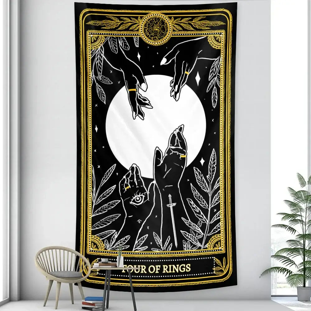 Vintage wheel of fortune tarot witchcraft tapestry bedroom wall decor