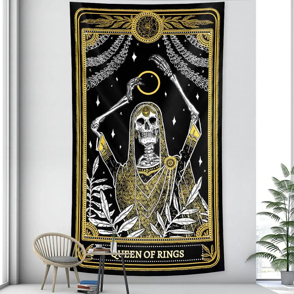 Vintage wheel of fortune tarot witchcraft tapestry bedroom wall decor