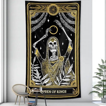 Vintage wheel of fortune tarot witchcraft tapestry bedroom wall decor
