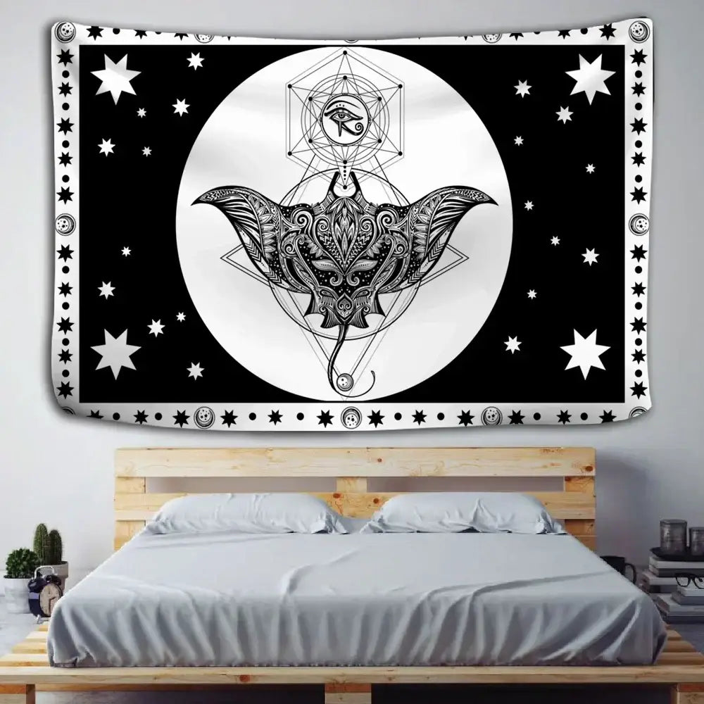 Vintage wheel of fortune tarot witchcraft tapestry bedroom wall decor