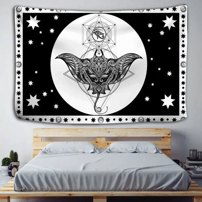 Vintage wheel of fortune tarot witchcraft tapestry bedroom wall decor