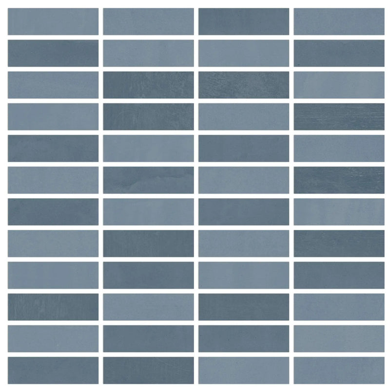 Vision Color Mix Blue Anti-Slip Mosaic H Porcelain Mosaics 12x12
