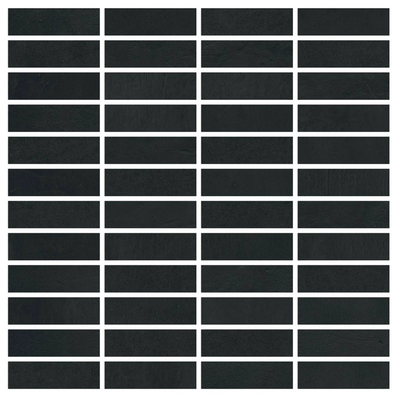 Vision Color Star Black Anti-Slip Mosaic H Resin Look Porcelain Mosaics 12x12
