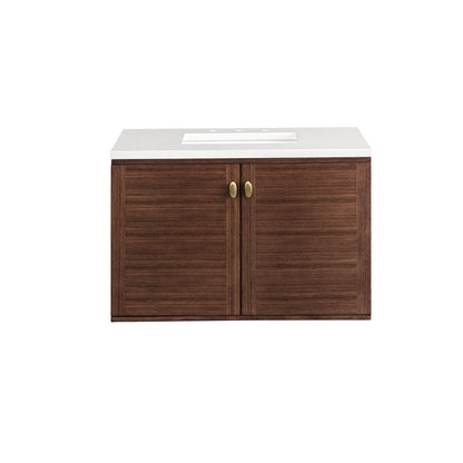 James Martin Amberly 36" Dual Mount Single Bathroom Vanity, Mid-Century Walnut