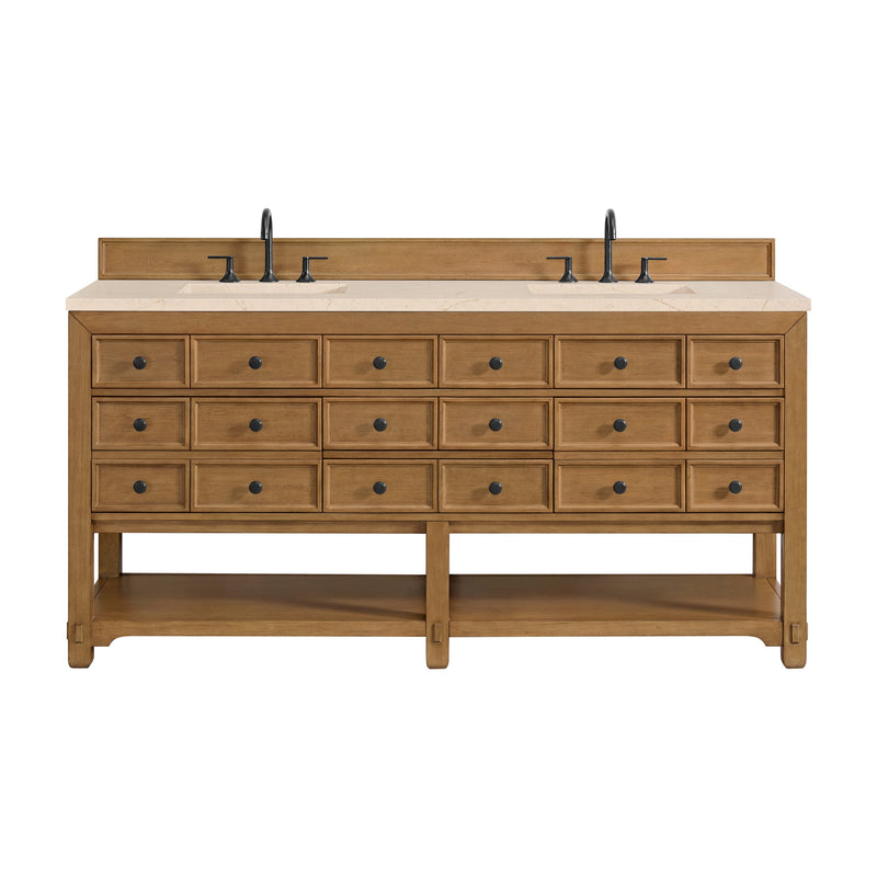 James Martin Malibu 72" Double Bathroom Vanity, Amber Birch